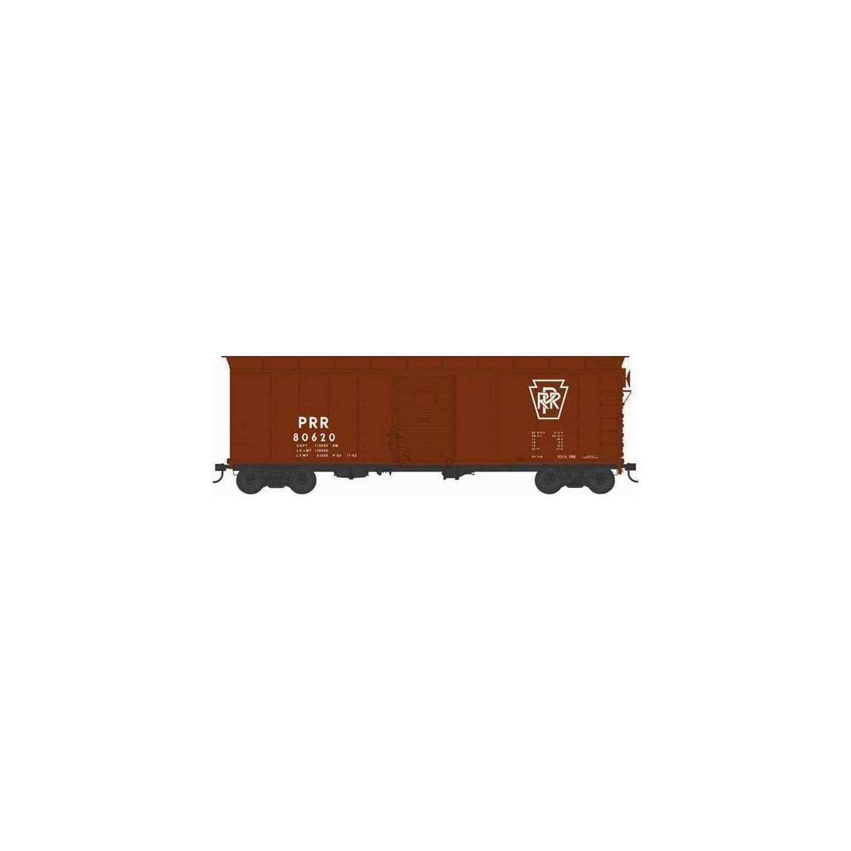 X31A Single-Door Round Inset Roof Boxcar - Ready to Run -- Pennsylvania Railroad 80620 (Blt. 5-36 Repack 11-62, Tuscan, Plain Ke