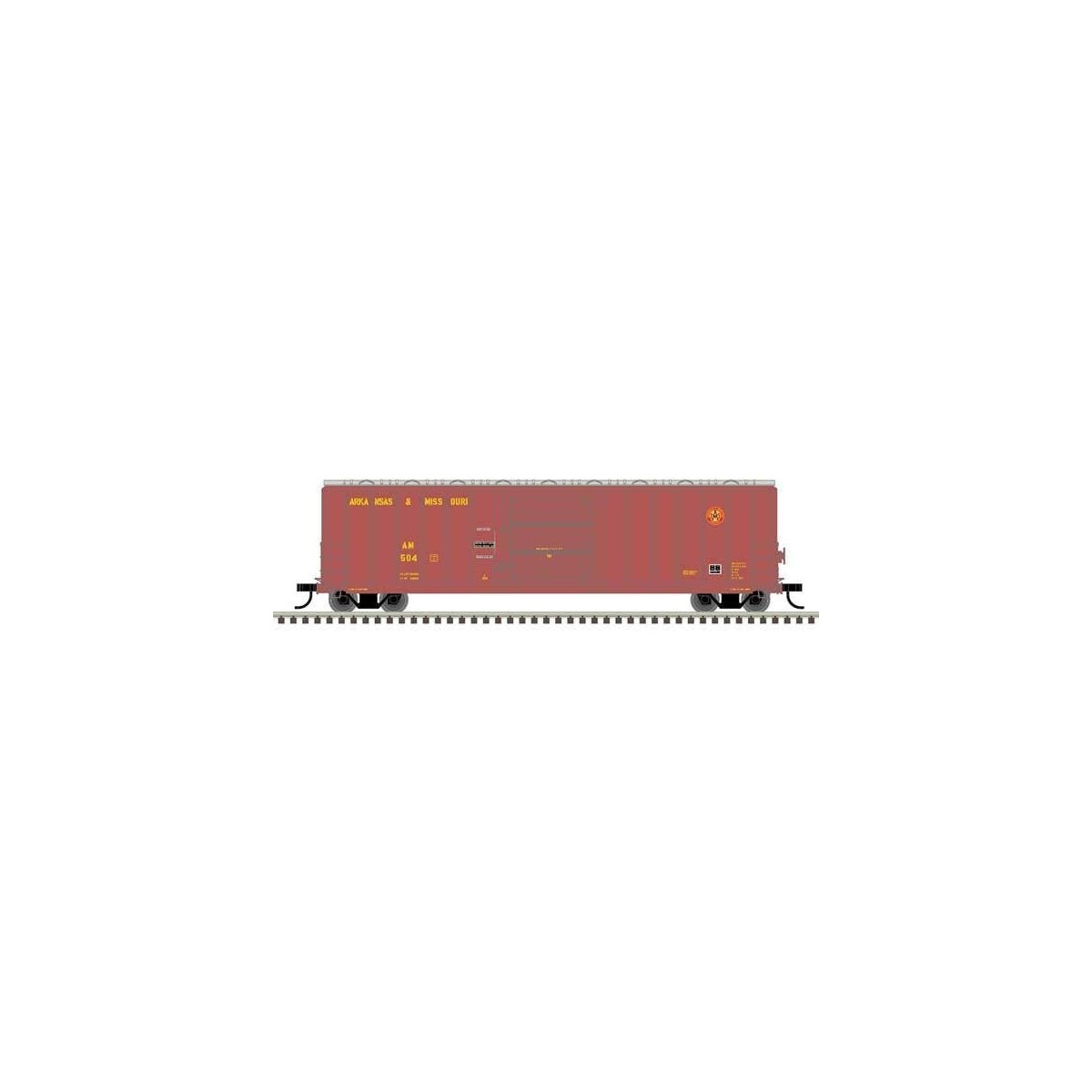Berwick 50′ Boxcar - Ready to Run - Master(R) -- Arkansas & Missouri 504 (maroon, yellow)