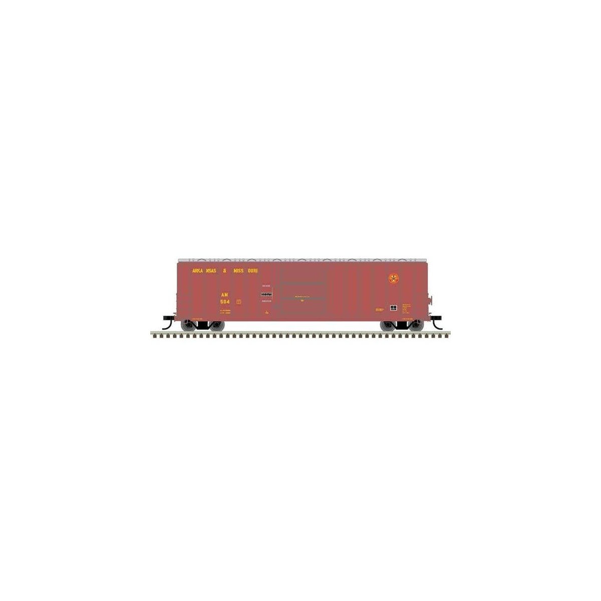 Berwick 50′ Boxcar - Ready to Run - Master(R) -- Arkansas & Missouri 510 (maroon, yellow)