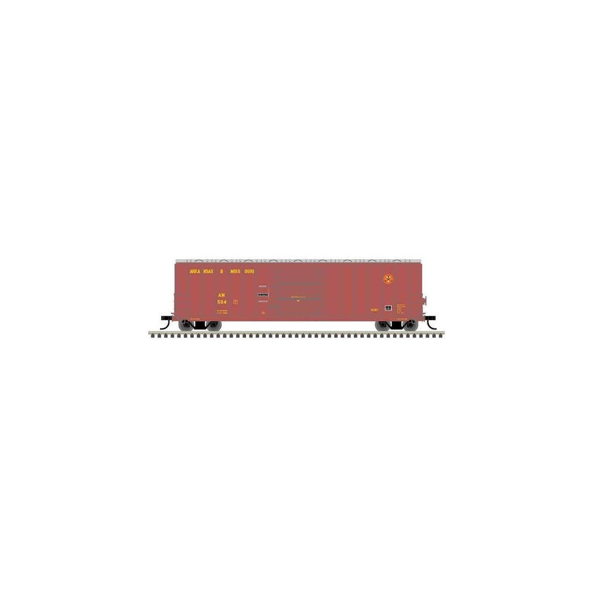 Berwick 50′ Boxcar - Ready to Run - Master(R) -- Arkansas & Missouri 537 (maroon, yellow)
