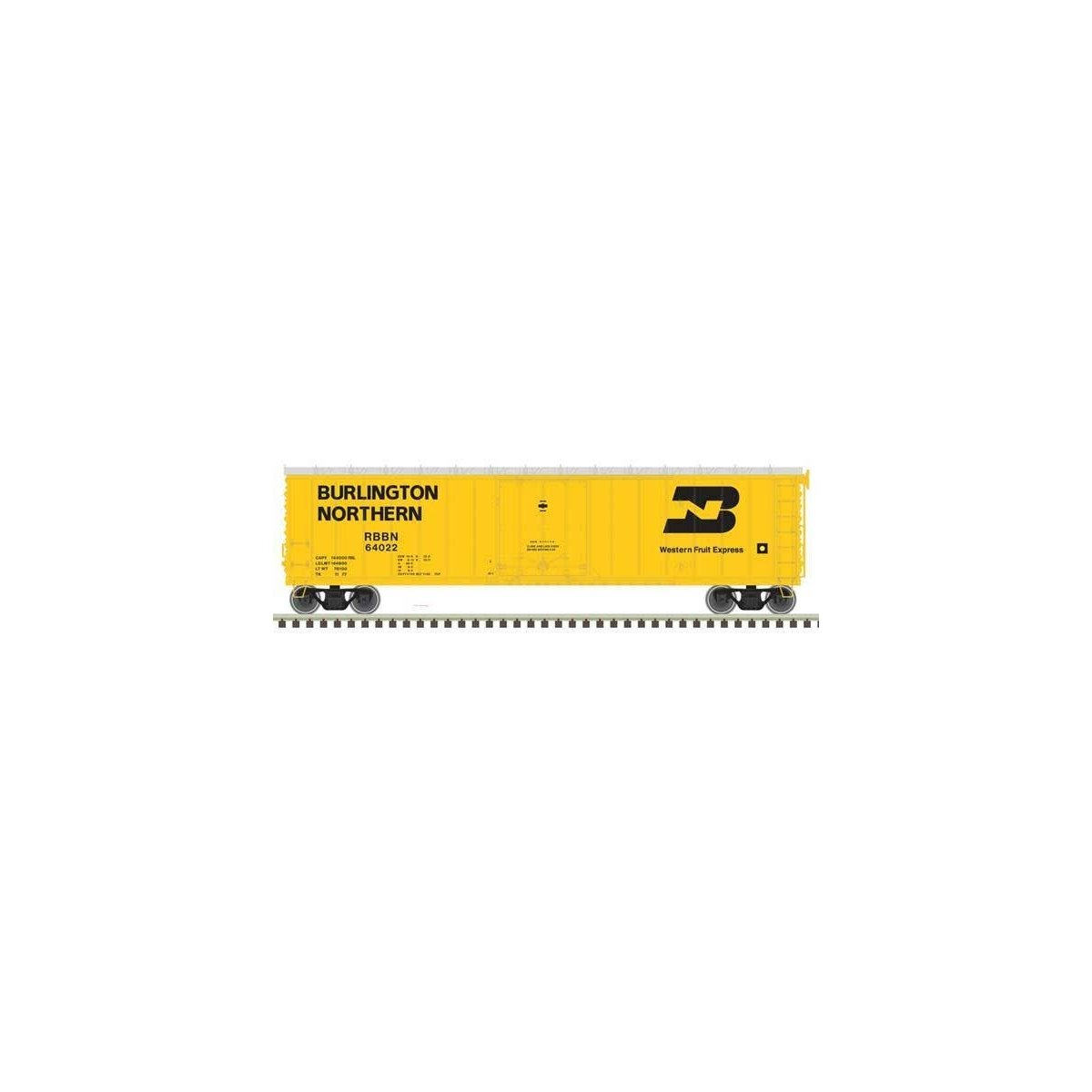 50′ Plug-Door Boxcar - Ready to Run - Master(R) -- Burlington Northern RBBN 64175 (yellow, black)