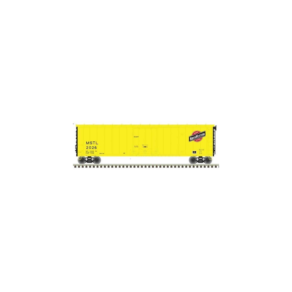 50′ Plug-Door Boxcar - Ready to Run - Master(R) -- Chicago & North Western MSTL 2004 (yellow, black, red)