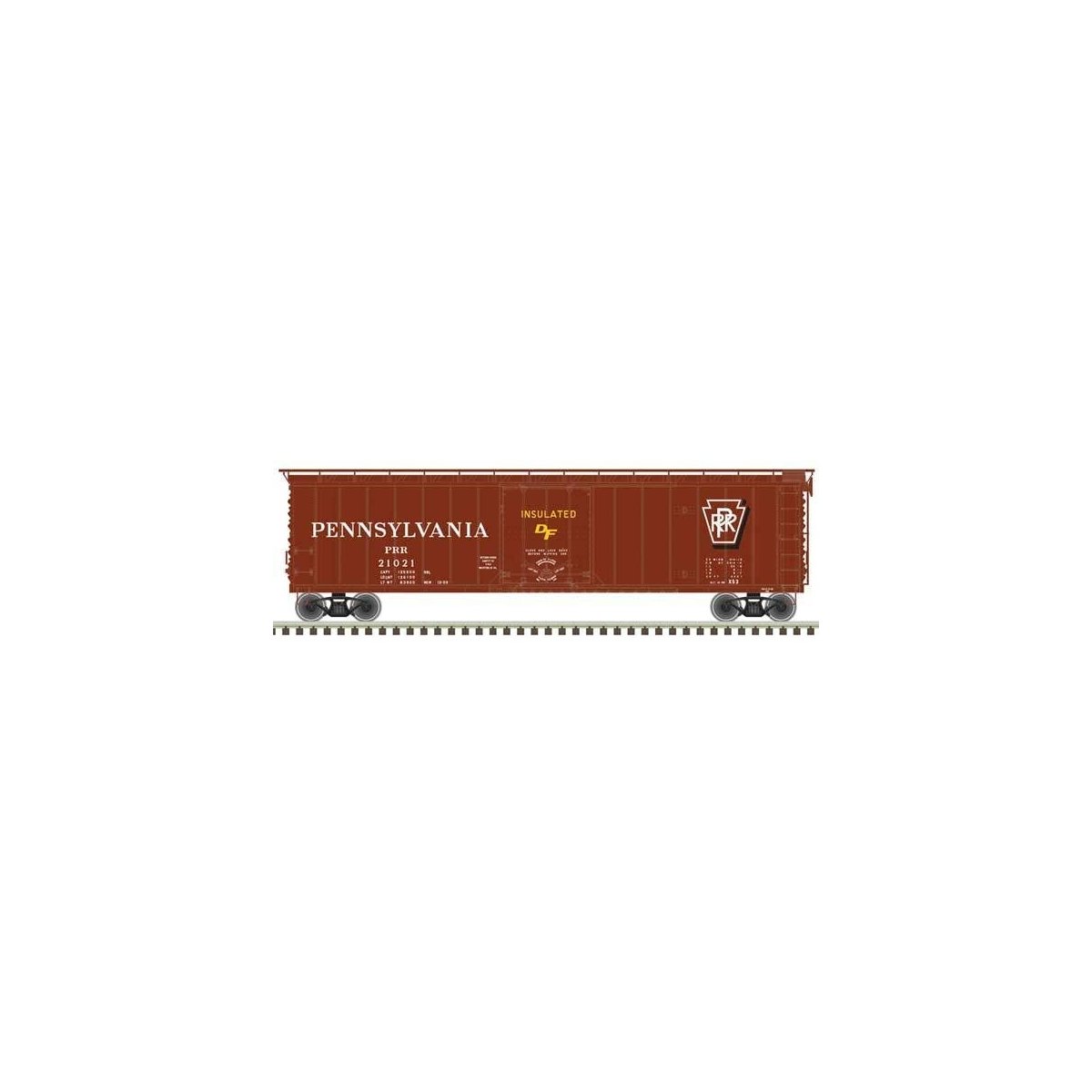 50′ Plug-Door Boxcar - Ready to Run - Master(R) -- Pennsylvania Railroad 21290 (Tuscan, white, Shadow Keystone)