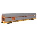 89′ Flatcar w/Bi-Level Shielded Auto Rack - Ready to Run -- Illinois Central Gulf Rack / Trailer-Train Flatcar TTBX 965506, HO