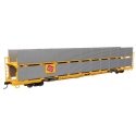 89′ Flatcar w/Bi-Level Shielded Auto Rack - Ready to Run -- Milwaukee Road Rack / Trailer-Train Flatcar TTBX 941689, HO, Walth