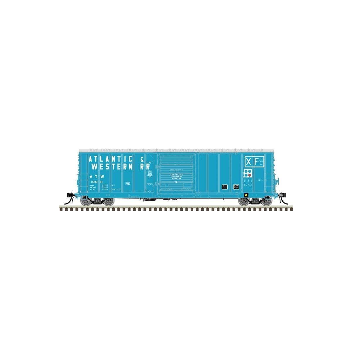 CNCF 5000 50′ Boxcar - Ready to Run - Master(R) -- Atlantic & Western 1008 (blue, white)