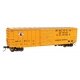 50′ ACF Exterior Post Boxcar - Ready to Run -- Mississippi Export Railroad MSE 863 (yellow, black, white)